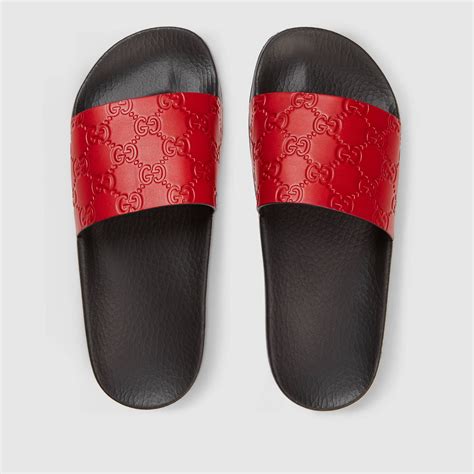 gucci flip flops red|gucci slides outlet.